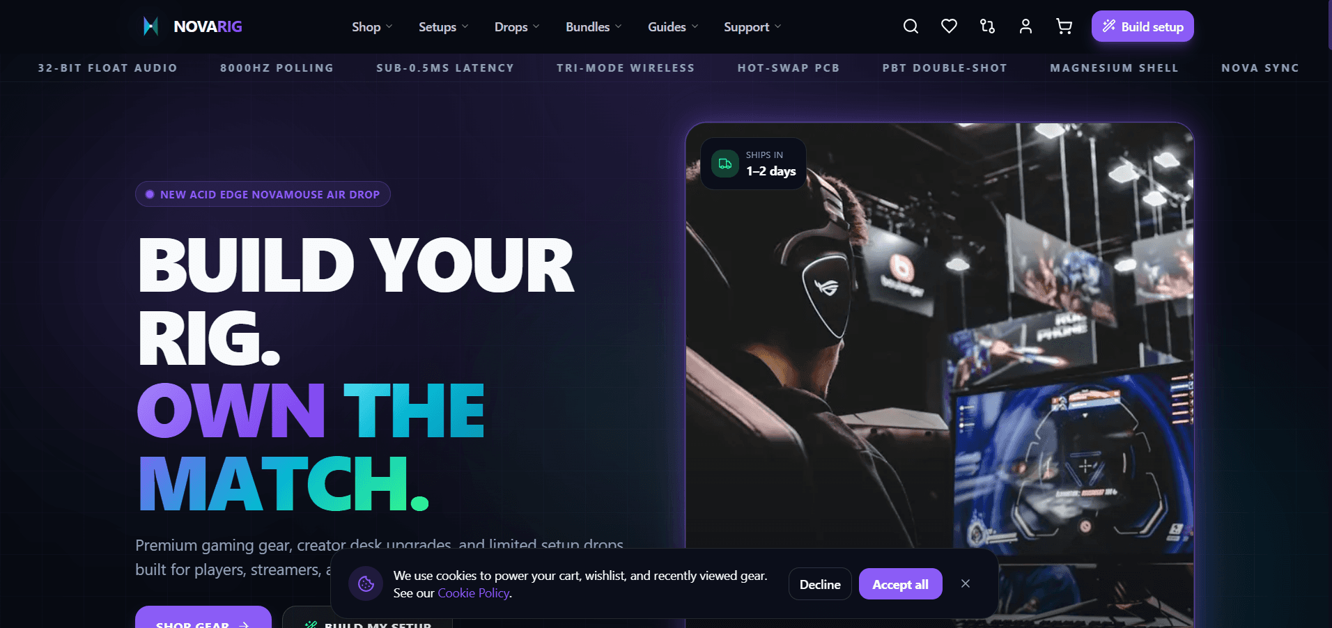 Nova Rig Premium Gaming Ecommerce Template